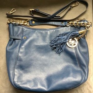 Michael Kors Navy Leather Hobo Bag